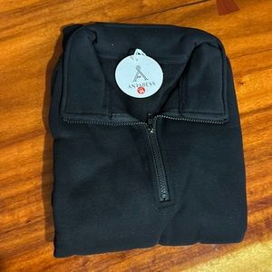 Anrabess size M black quarter zip pullover NWT